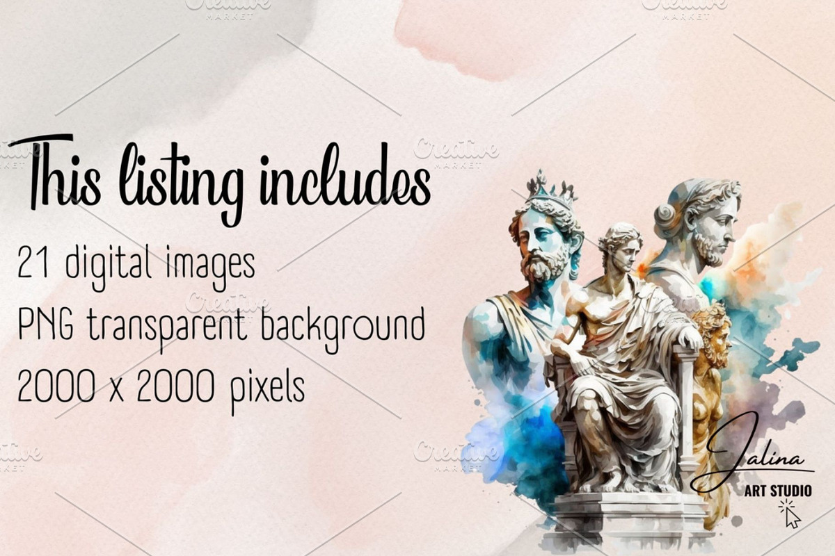 Greek Mythology Clipart PNG Bundle, an Illustration by Jalina Clipart Studio (Photo 6 of 9)