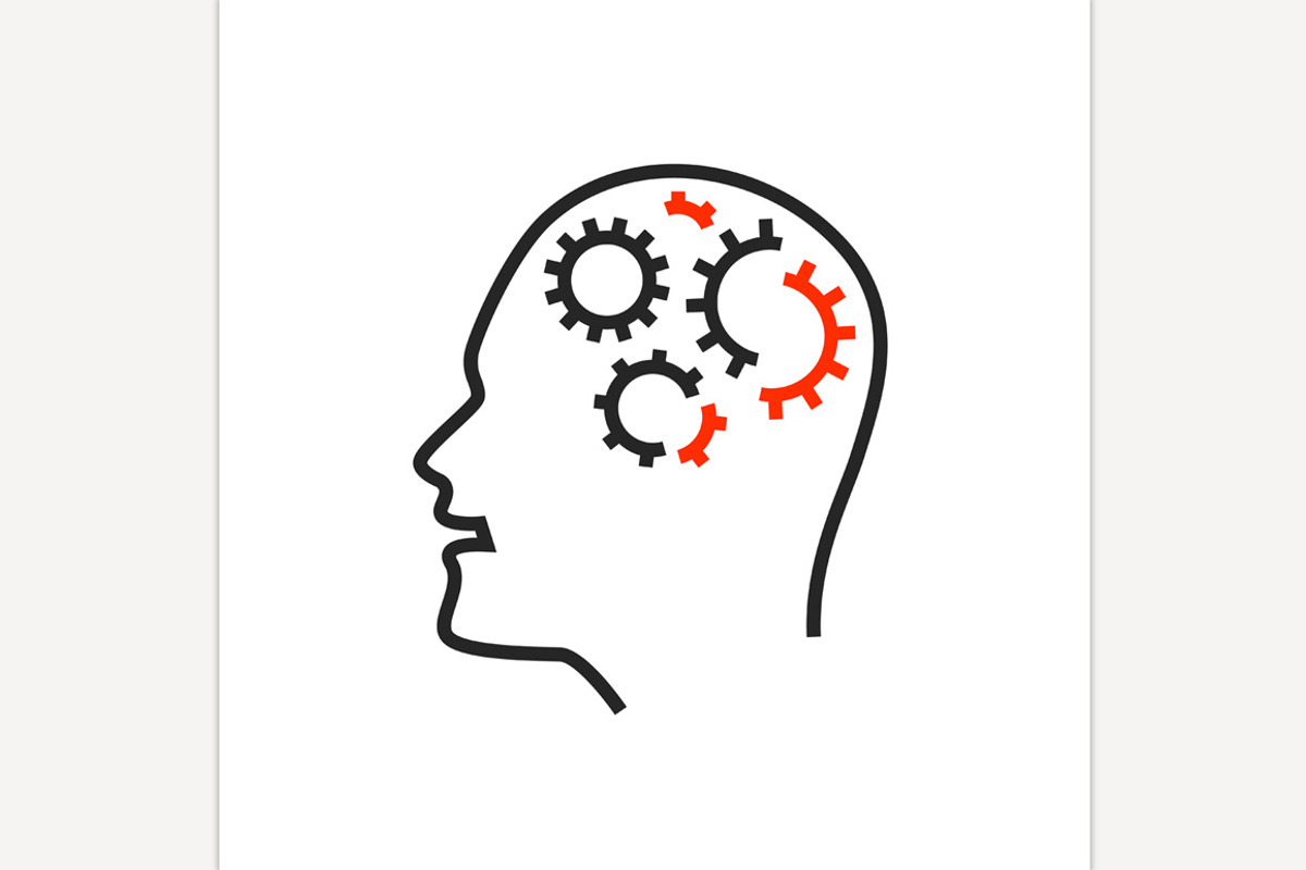 Vector mental disorders icon, pictog, an Outline Icon by Anna's Shop