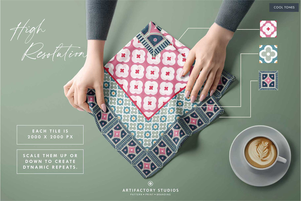20 Square Tile Block Prints, a Decorative Illustration by Artifactory Studios (Photo 4 of 6)
