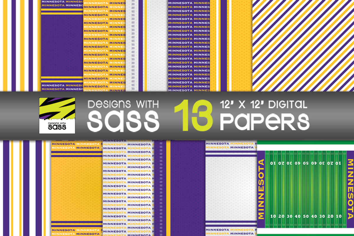 Minnesota Football Digital Paper, a Pattern Graphic by Designs With Sass