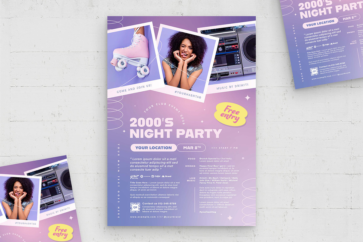2000's Night Party Flyer Template, a Flyer Template by BrandPacks (Photo 1 of 4)