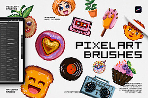 Pixel Art Procreate Brushes, a Brush Add-On by Spasibenko Art