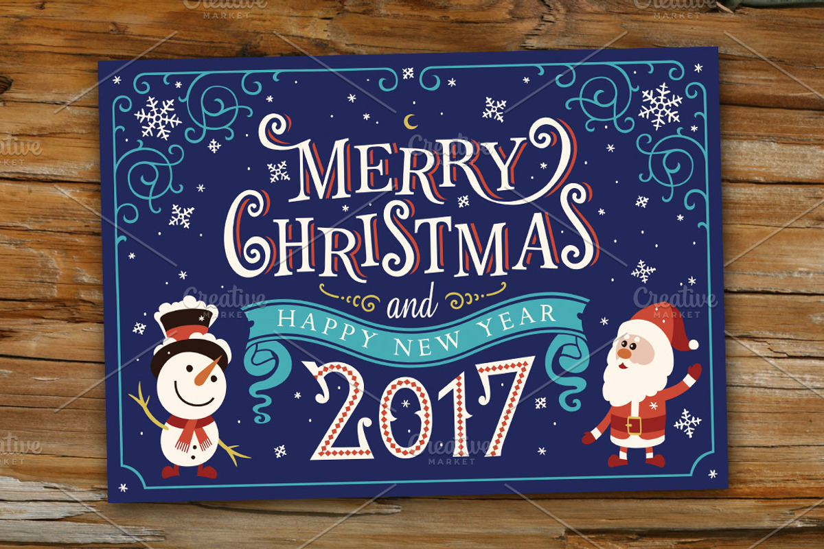 2017 Merry Christmas Greetings Card., a Card Template by Azat1976