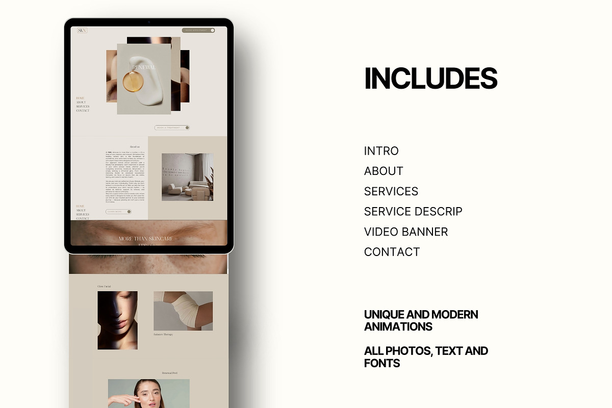 WIX Skincare website, a Wix Template by Studio Suvelle (Photo 3 of 6)