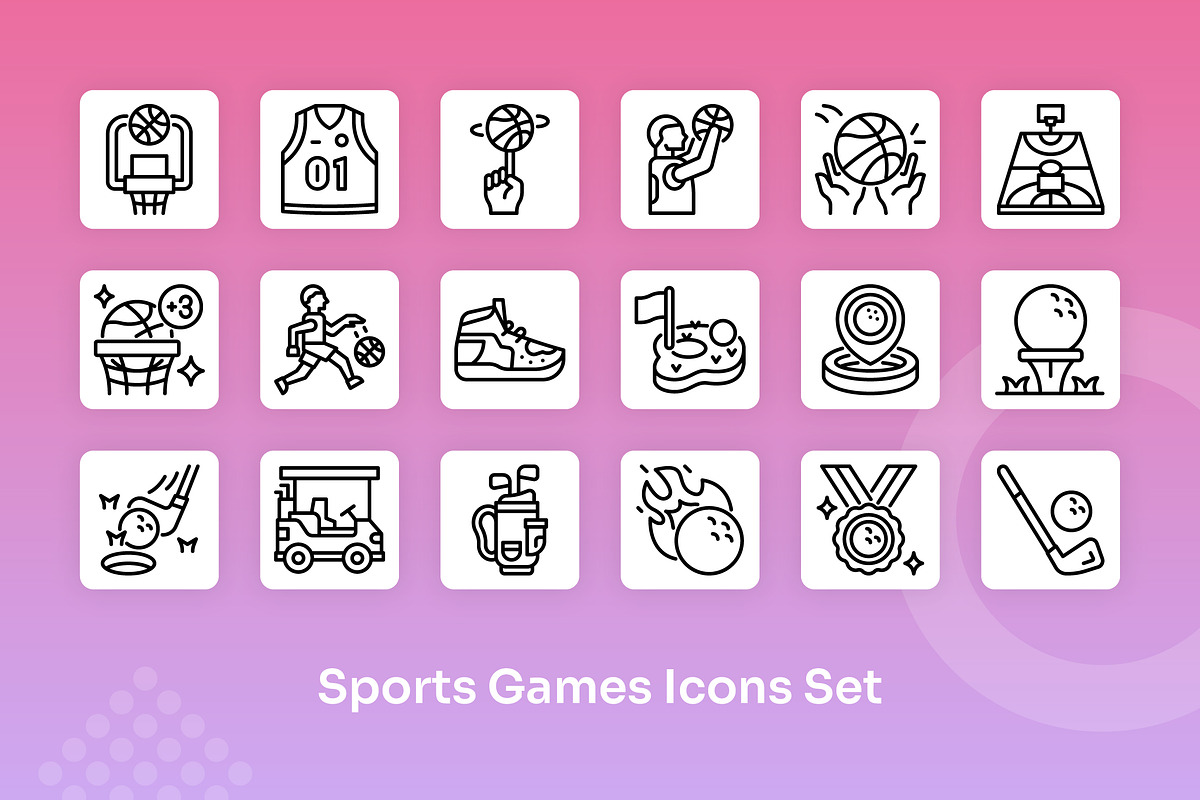 Sports Games Icons Set - Line, an Outline Icon by Kmg Design (Photo 3 of 3)
