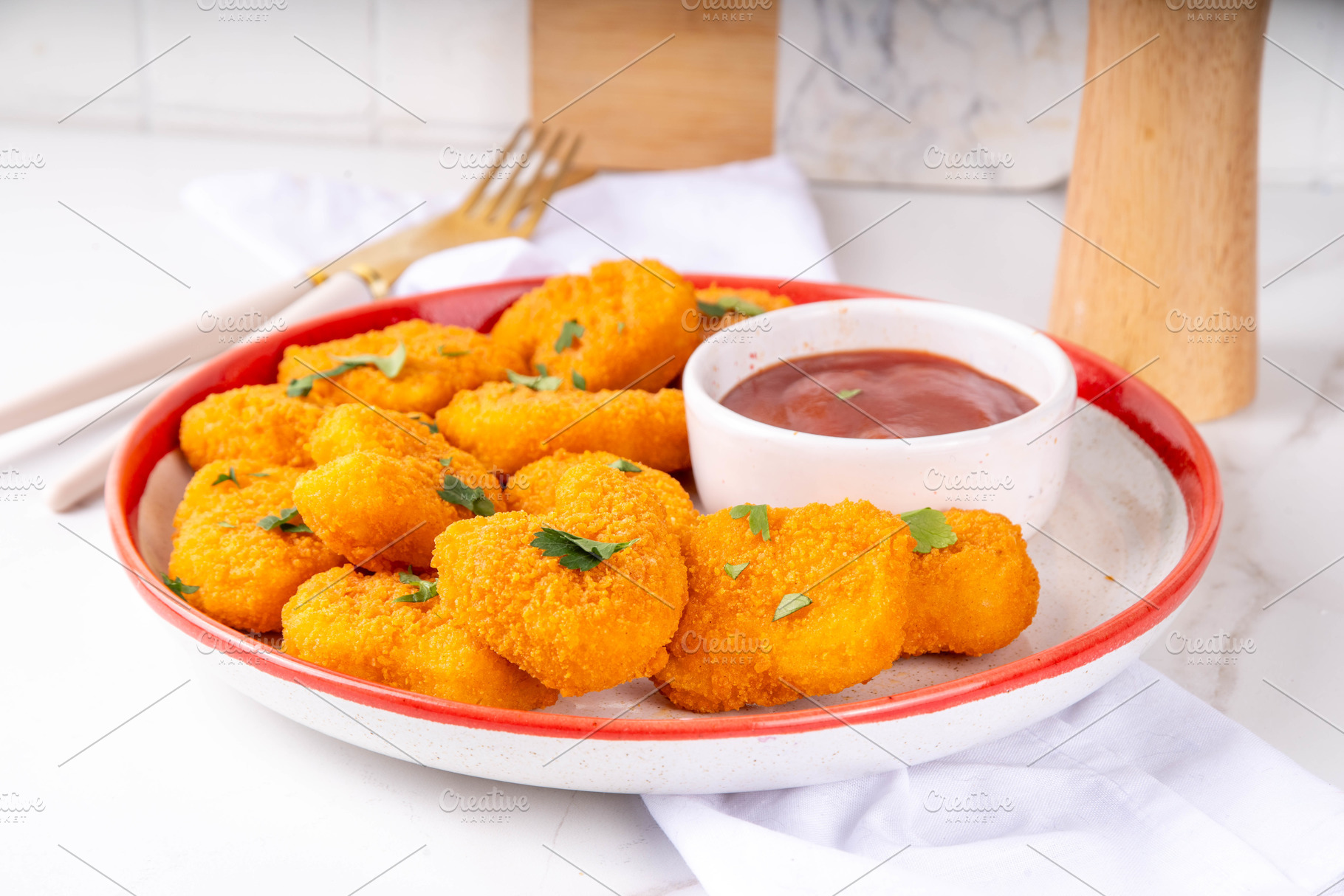 Homemade golden chicken Nuggets, a Food & Drink Photo by Rimma