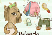 Yolanda Paper Doll - yorkie, a Decorative Illustration by Paper Doll Pets (Thumbnail 2 of 4)