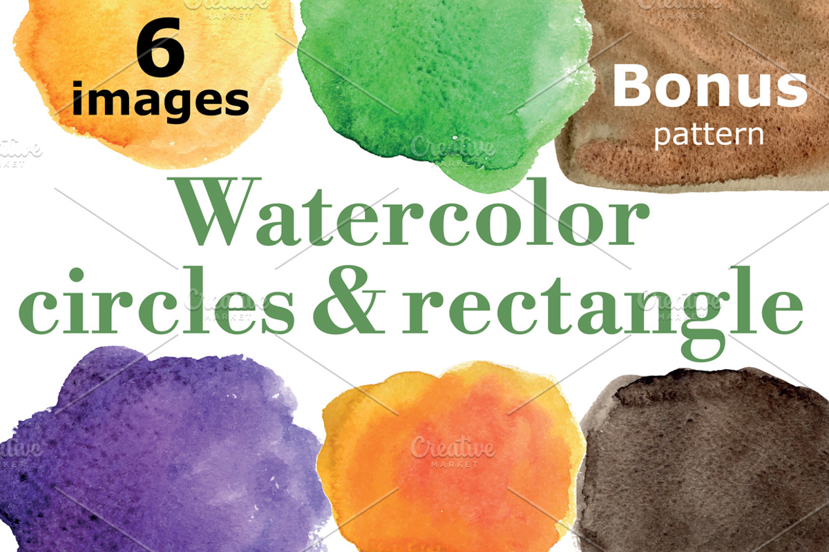 Watercolor circles vector set, a Decorative Illustration by miminoshka (Photo 1 of 7)