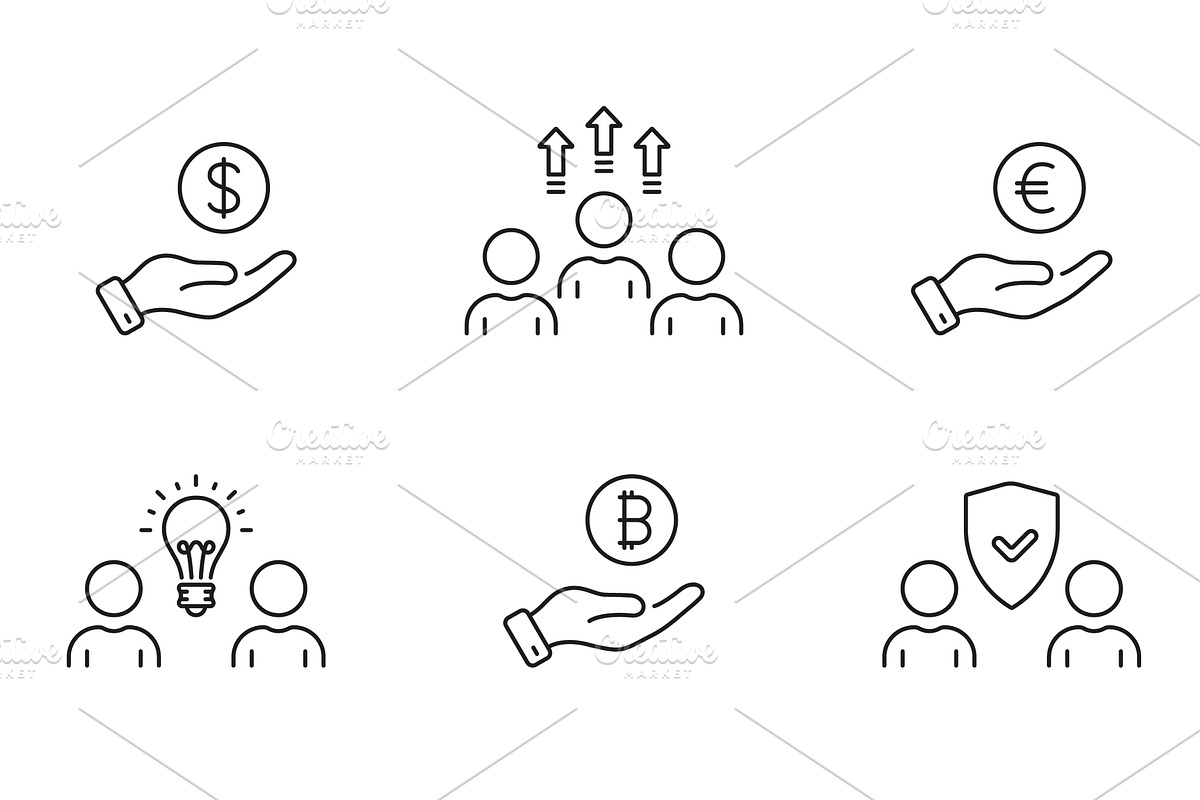 Finance Growth Line Icon Set, a Finance Illustration by Gentle Studio