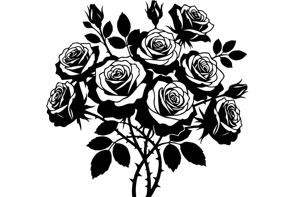 Wedding Flower Bouquet Silhouette, an Object Graphic by Creativeshirt (Photo 8 of 20)