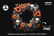 Halloween Wreath Sublimation Clipart, a Seasonal Illustration by Creative Arslan (Thumbnail 7 of 8)