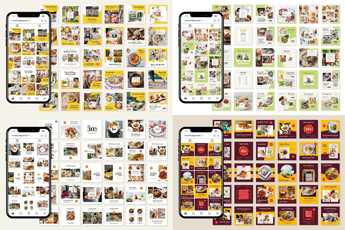 Design Bundle Restaurant Template, a Social Media Template by IXIVENCI STUDIO (Photo 5 of 13)
