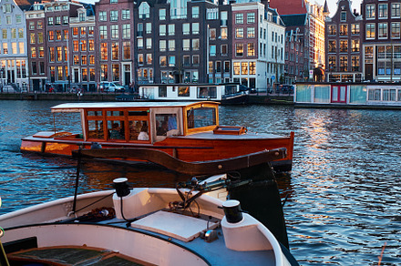 View of the canals  in Amsterdam.