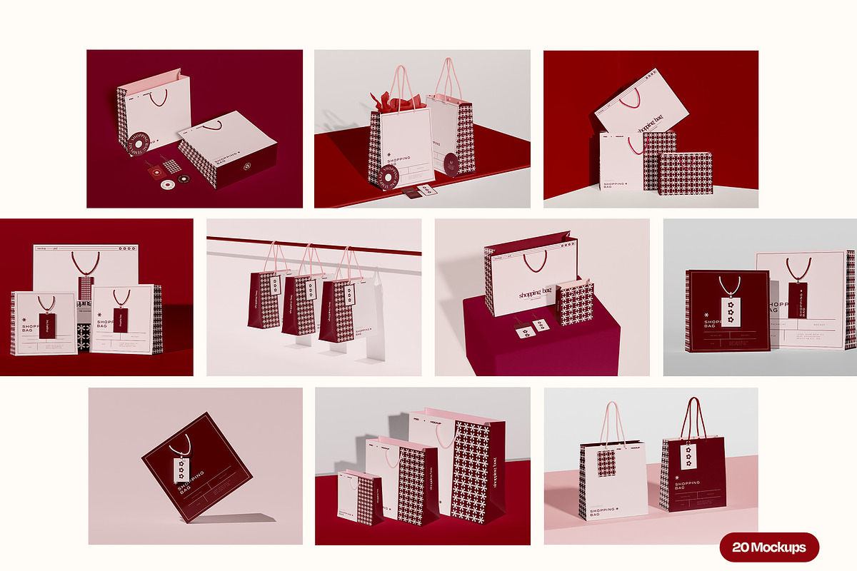 Luxury Shopping Bag Mockup Set, a Packaging Mockup by Mego-studio (Photo 2 of 7)