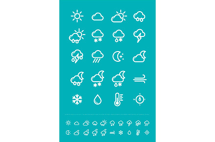 Meteorology Weather flat icons set, an Icon by Nasik-Nosik