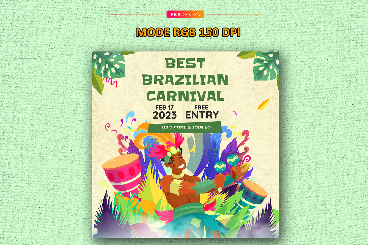 Poster Perayaan karnival Brazil, a Design Template by Eka Design (Photo 4 of 4)