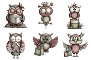 Whimsical Christmas Owl Clipart, an Illustration by Daily.Designs (Thumbnail 4 of 5)