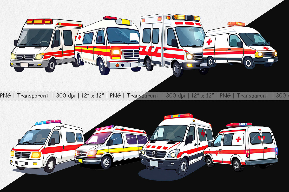Ambulance Vehicle Clipart, a Graphic by Artnoy (Photo 2 of 5)