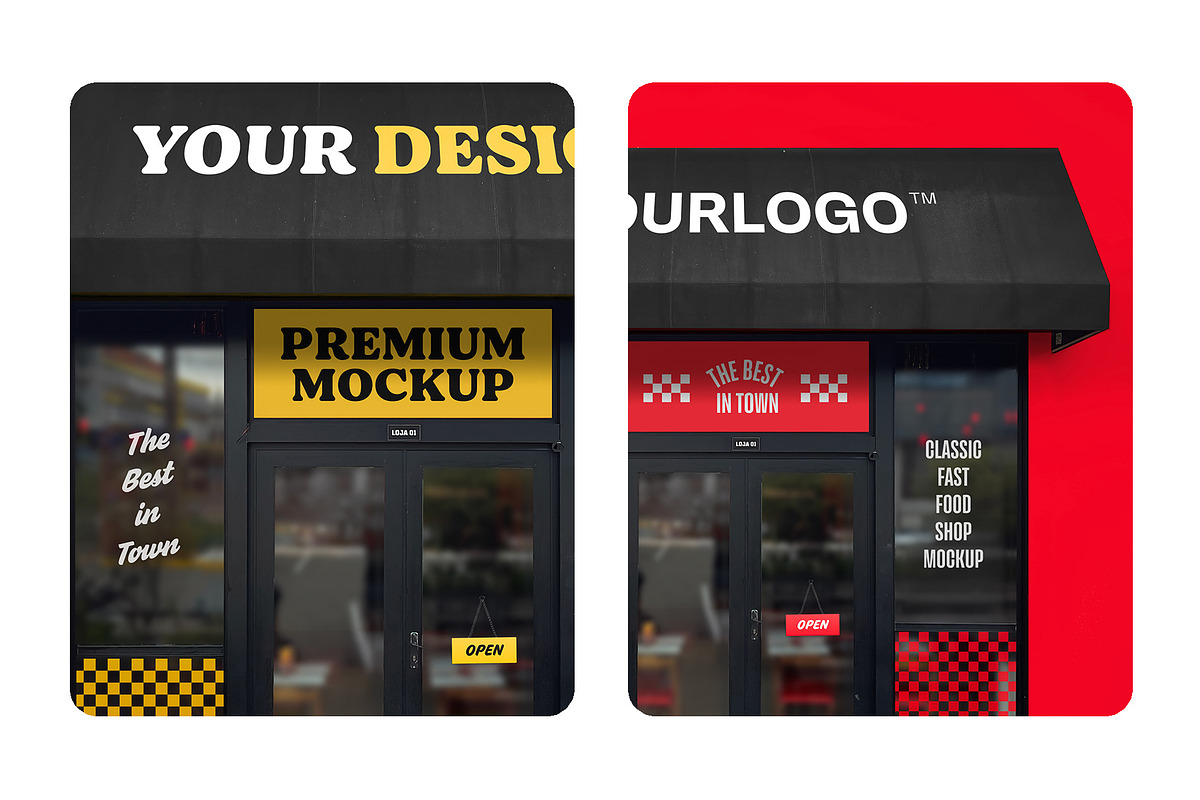 Classic Fast Food Facade Mockup, a Mockup by rodrigofkaminski (Photo 4 of 4)