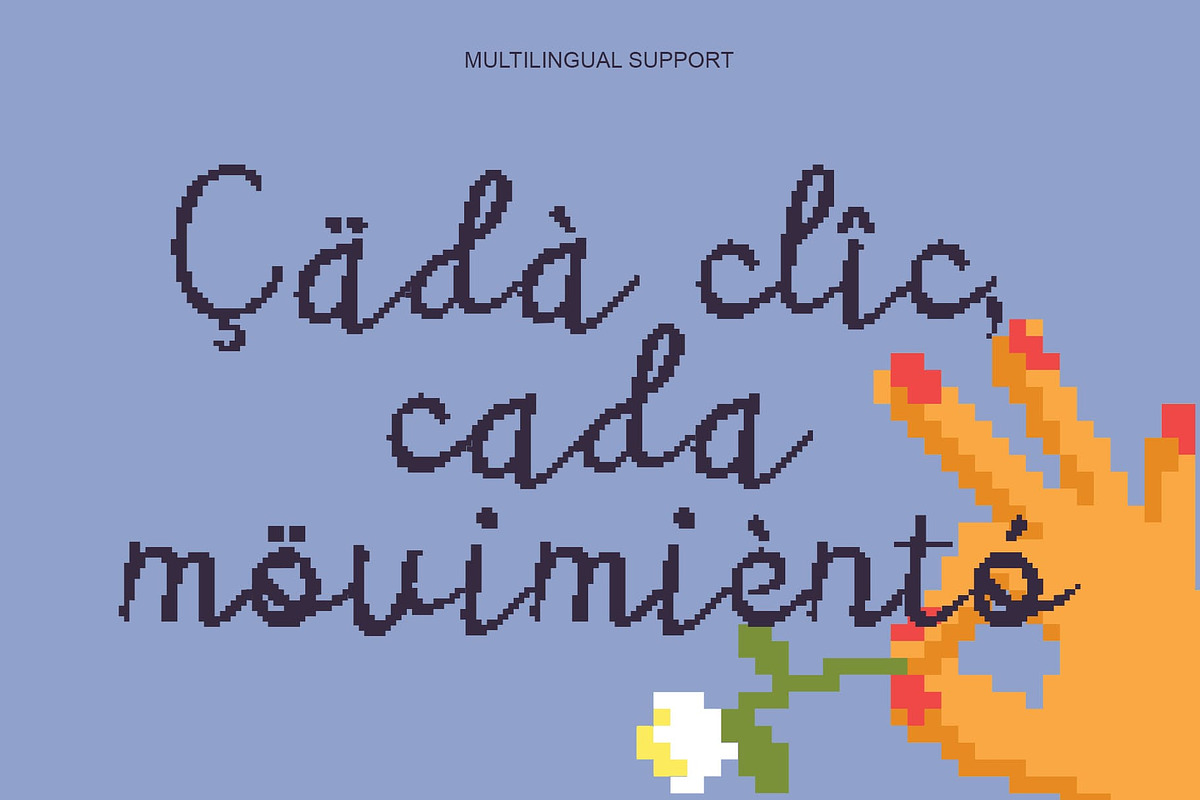 CS Abiola Pixel, a Script Font by Craft Supply Co. (Photo 5 of 8)