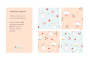 Berry Bunny Puppy Seamless Patterns, a Pattern Graphic by Svitlana Kharchuk (Thumbnail 2 of 11)