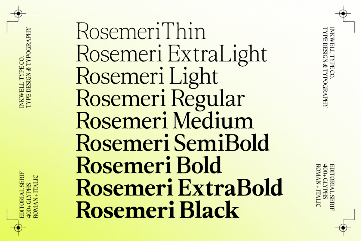 Rosemeri — MODERN EDITORIAL SERIF, a Serif Font by InkwellTypeCo (Photo 9 of 19)