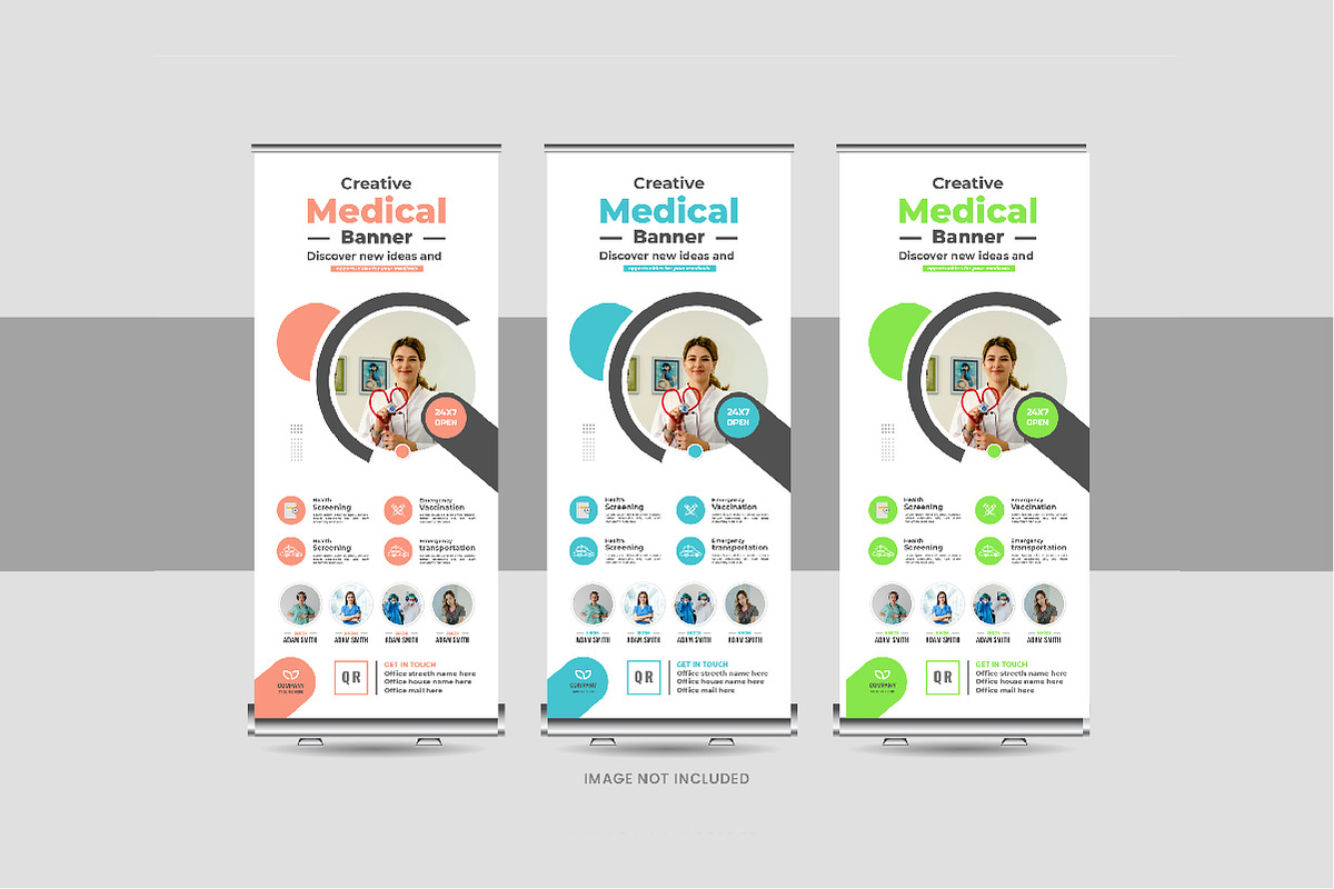 Medical, hospital roll up banner set, a Card Template by Pavel_design (Photo 3 of 11)