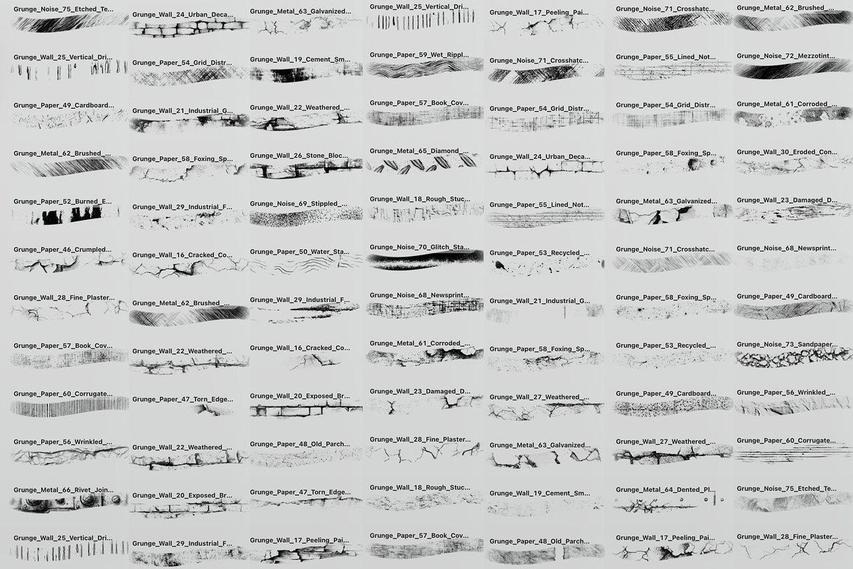 250 Grunge Procreate Brushes, a Brush Add-On by Selentaori Studio (Photo 4 of 10)