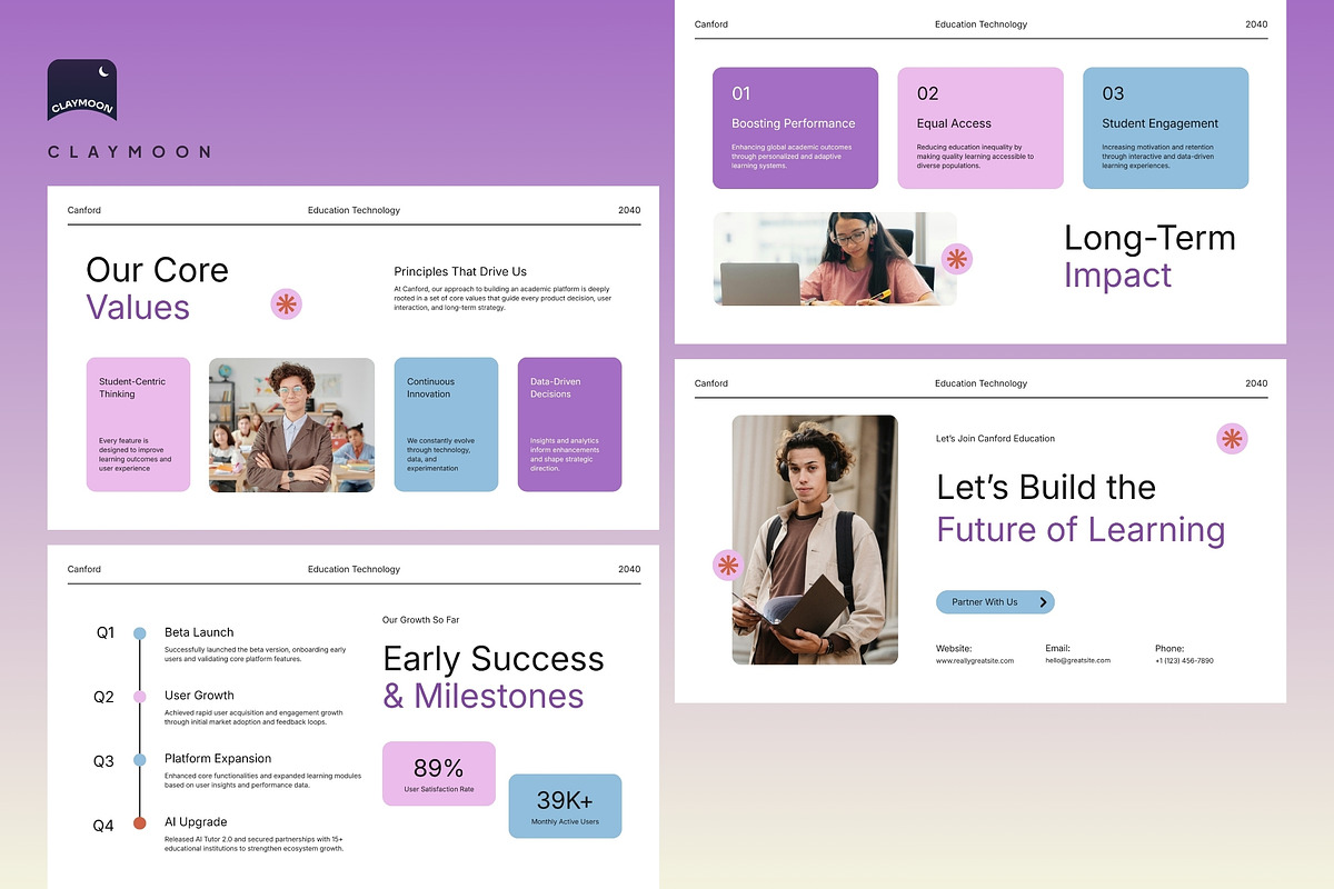Modern Education Pitch Deck, a Presentation Template by Claymoon Lab (Photo 4 of 7)
