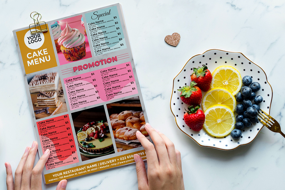 Cake flyer menu, a Flyer Template by imadeDesign (Photo 2 of 3)