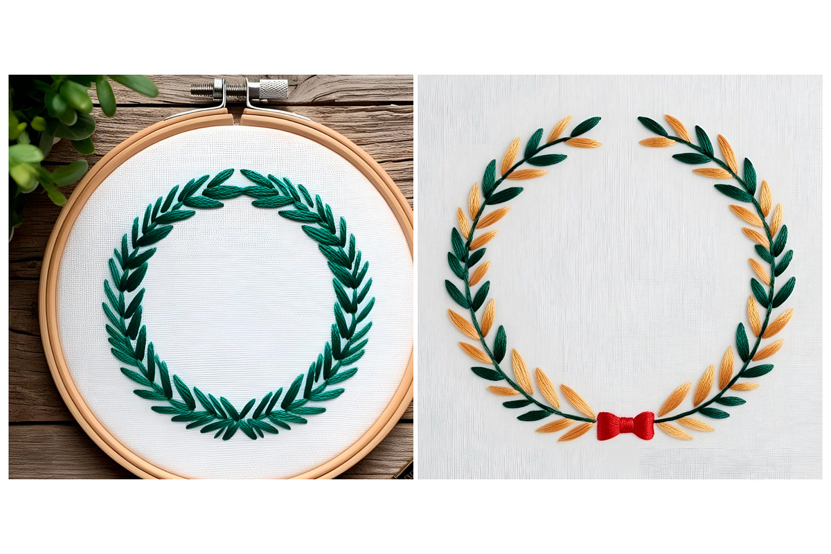 Floral Frame Border Embroidery, a Background Graphic by IrySha (Photo 4 of 7)