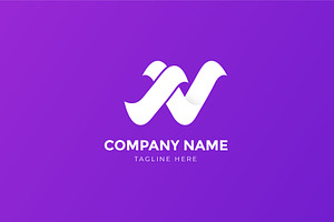 Modern NV VN Letter Logo Design