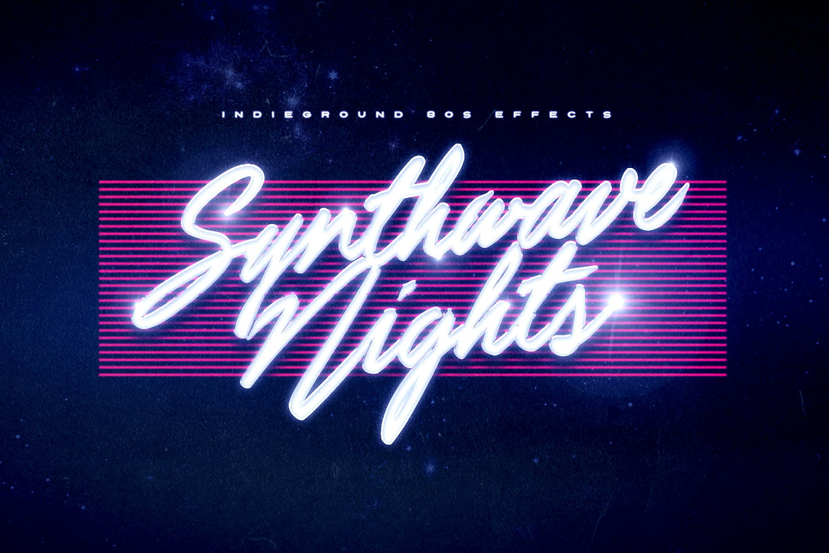80s Text Effects Complete Bundle, a Layer Style Add-On by Indieground Design Inc. (Photo 9 of 31)