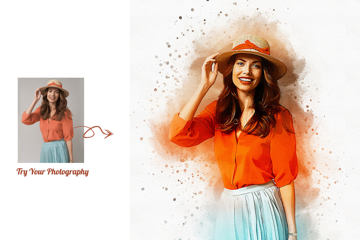 Watercolor Halftone Double Exposure, an Action Add-On by MRI STUDIO (Photo 7 of 23)