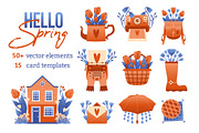 Hello Spring. Clip arts collection, a Seasonal Illustration by Renberrry.Store (Thumbnail 1 of 10)