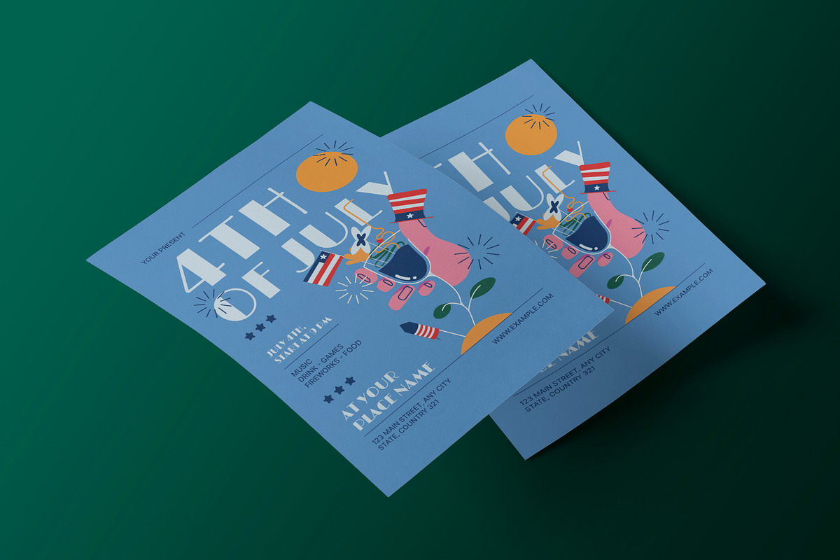 Blue Creative 4th of July Flyer, a Flyer Template by Neermana (Photo 3 of 4)