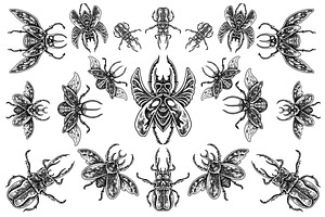 Beetle horn - Tattoo style