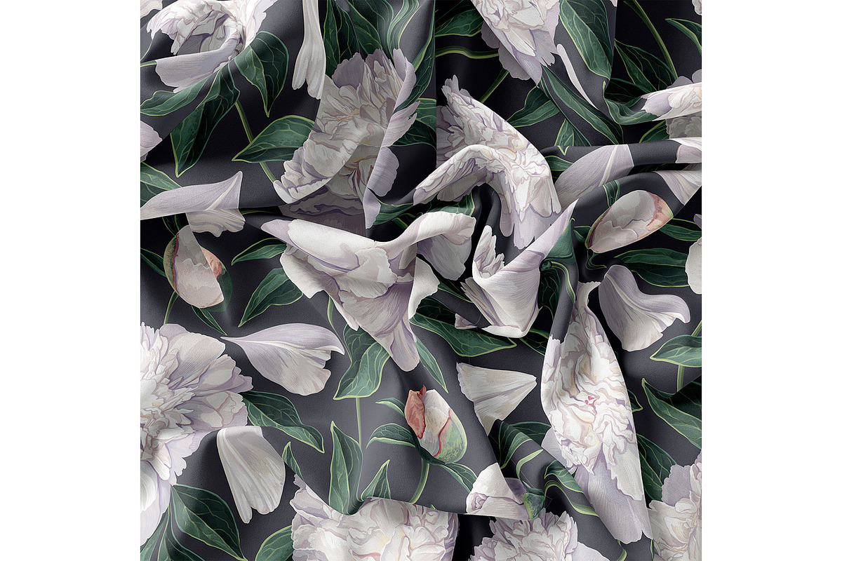 White Peonies Seamless Pattern, a Pattern Graphic by MarynaPetrovska (Photo 7 of 15)