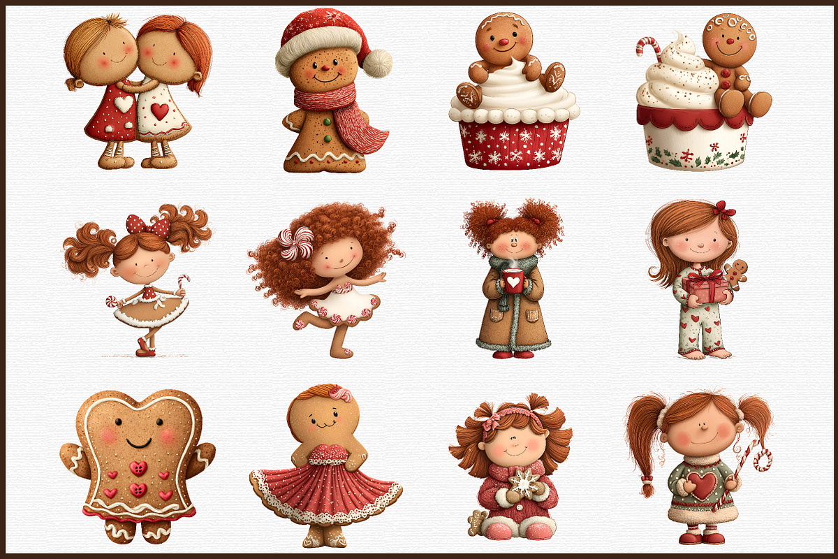Cute Christmas Png Girly Gingerbread, an Illustration by Sublimation Artist (Photo 2 of 6)