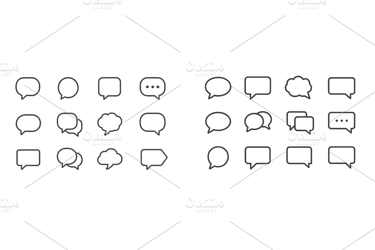 Various speech bubble designs in, an Object Illustration by ZinetroN