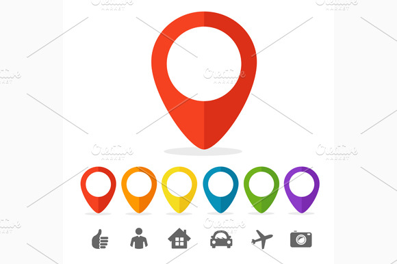 Vector Gps Pin Icon Set
