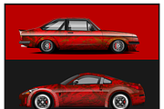 Stylish Red-Patterned Cars, an Object Illustration by CarWrap design (Thumbnail 3 of 3)