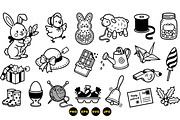 Cute Spring Easter Clipart Set, an Illustration by designvectx (Thumbnail 2 of 3)