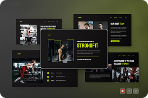 Strongfit Fitness & Gym PowerPoint, a Presentation Template by Annora Studio