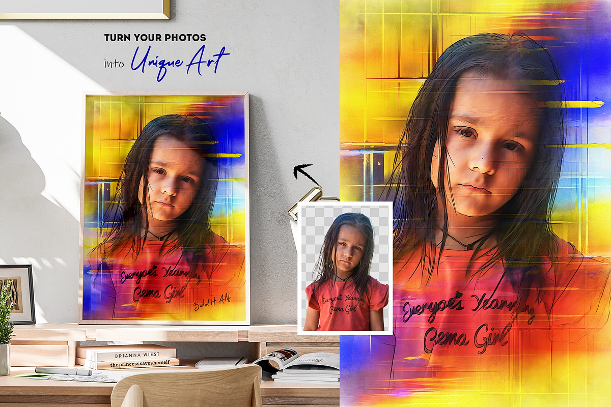 Painting Photo Effect Mockup, a Brushes & More by zahidhossainalif (Photo 4 of 9)