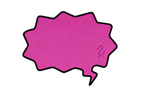 Isolated pink speech bubble on trans, an Illustration by Dvoevnore photos