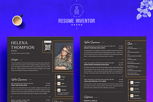 Black Dark Resume Template Word