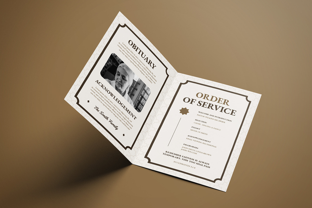 Simple Funeral Program, a Brochure Template by graphicook (Photo 3 of 3)