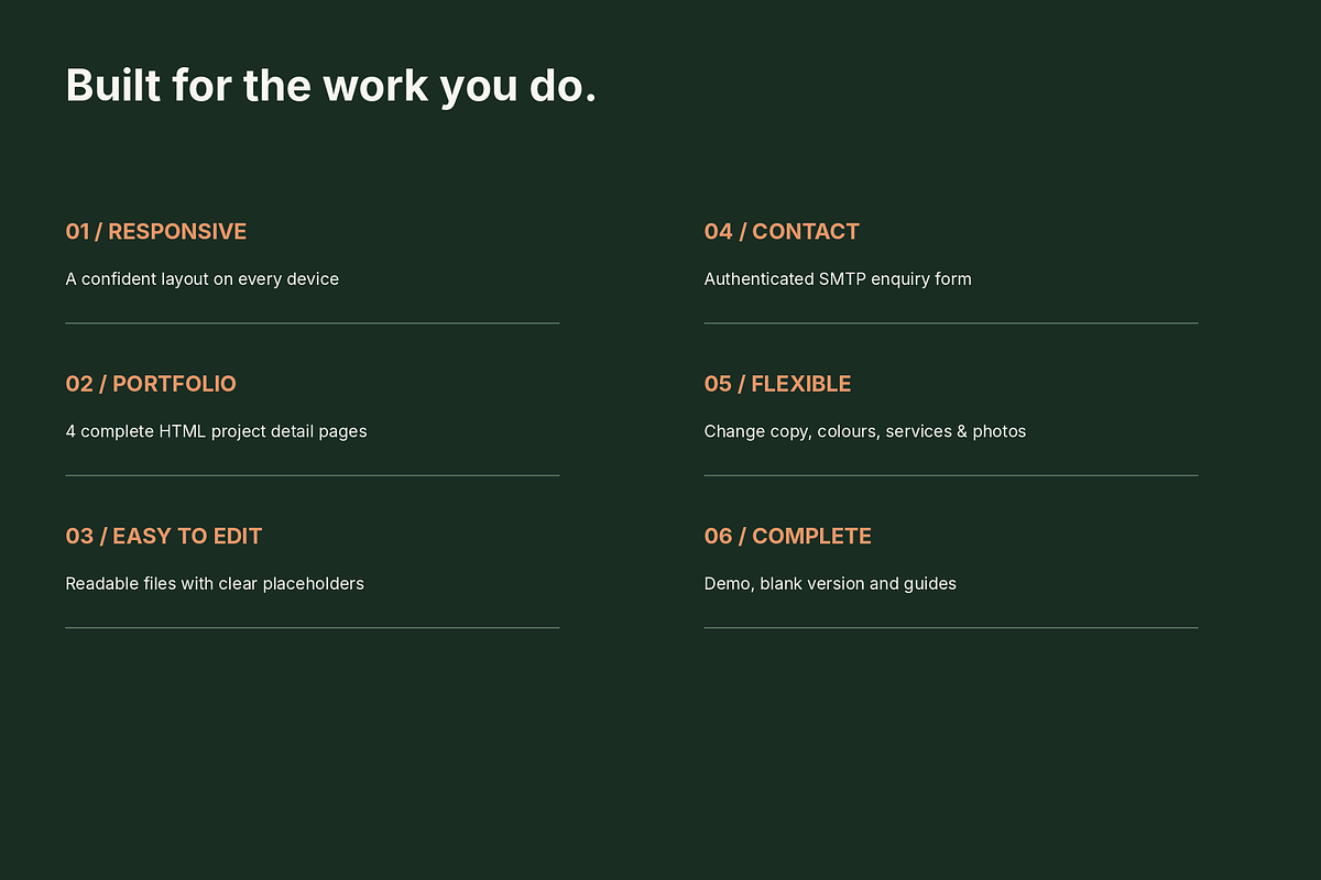 RIDGELINE – Trade HTML Template, a HTML Template by Darweish Designs (Photo 6 of 6)