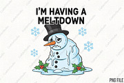 Funny Melting Snowman PNG Christmas, an Illustration by CraftArtStudio (Thumbnail 1 of 4)